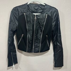 Bebe Collarless Moto Jacket